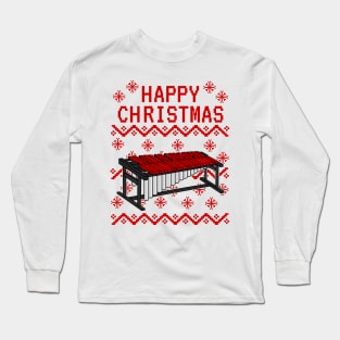 Marimba Ugly Christmas Marimbist Percussionist Musician Long Sleeve T-Shirt